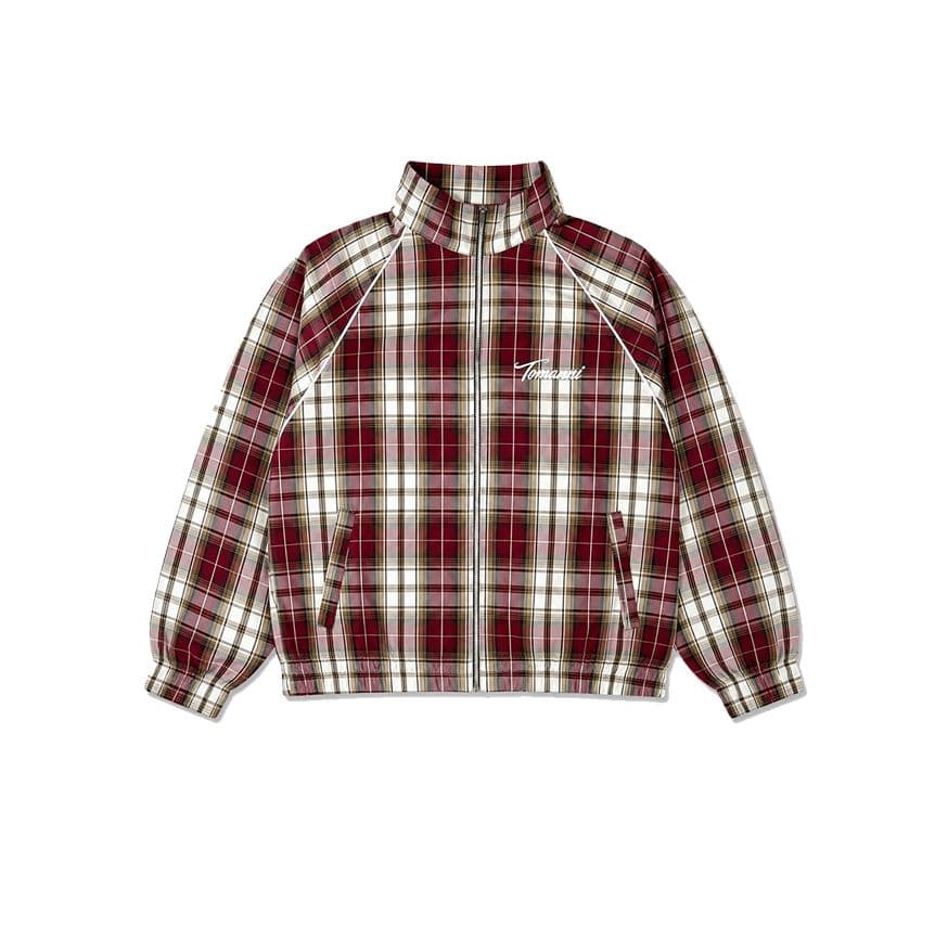 TMN RED PLAID TRACK JACKET
