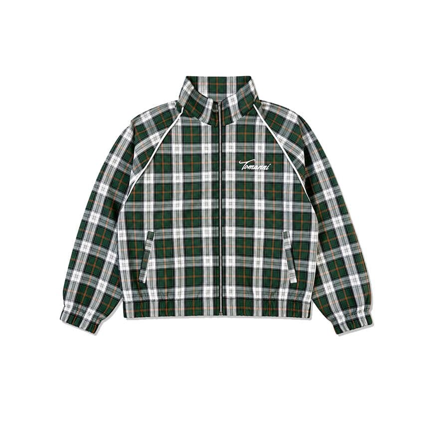 TMN GREEN PLAID TRACK JACKET