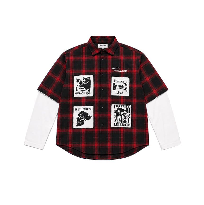 TMN RED FLANNEL LAYERED SHIRT