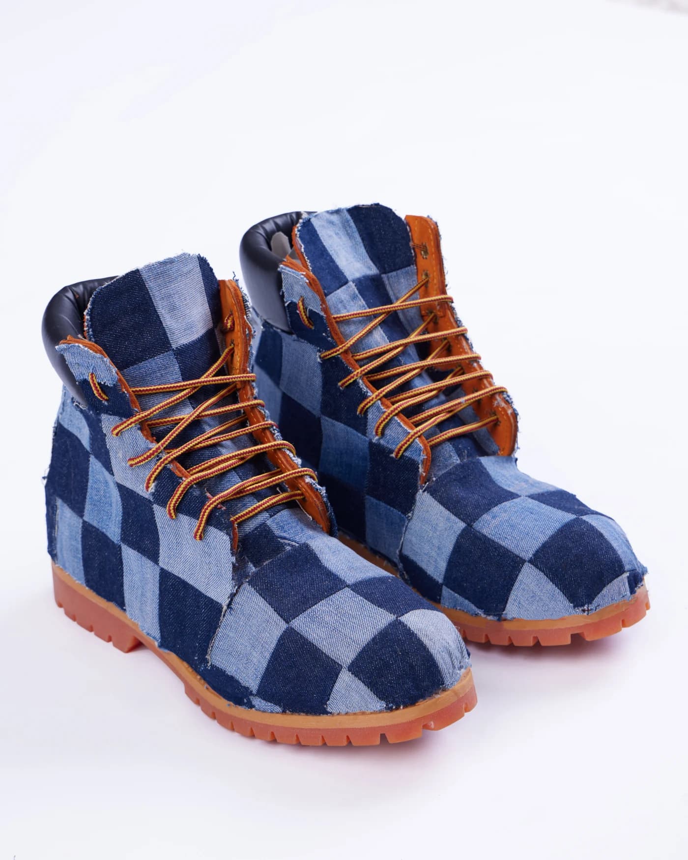 TMN DENIM CHECKER BOOTS
